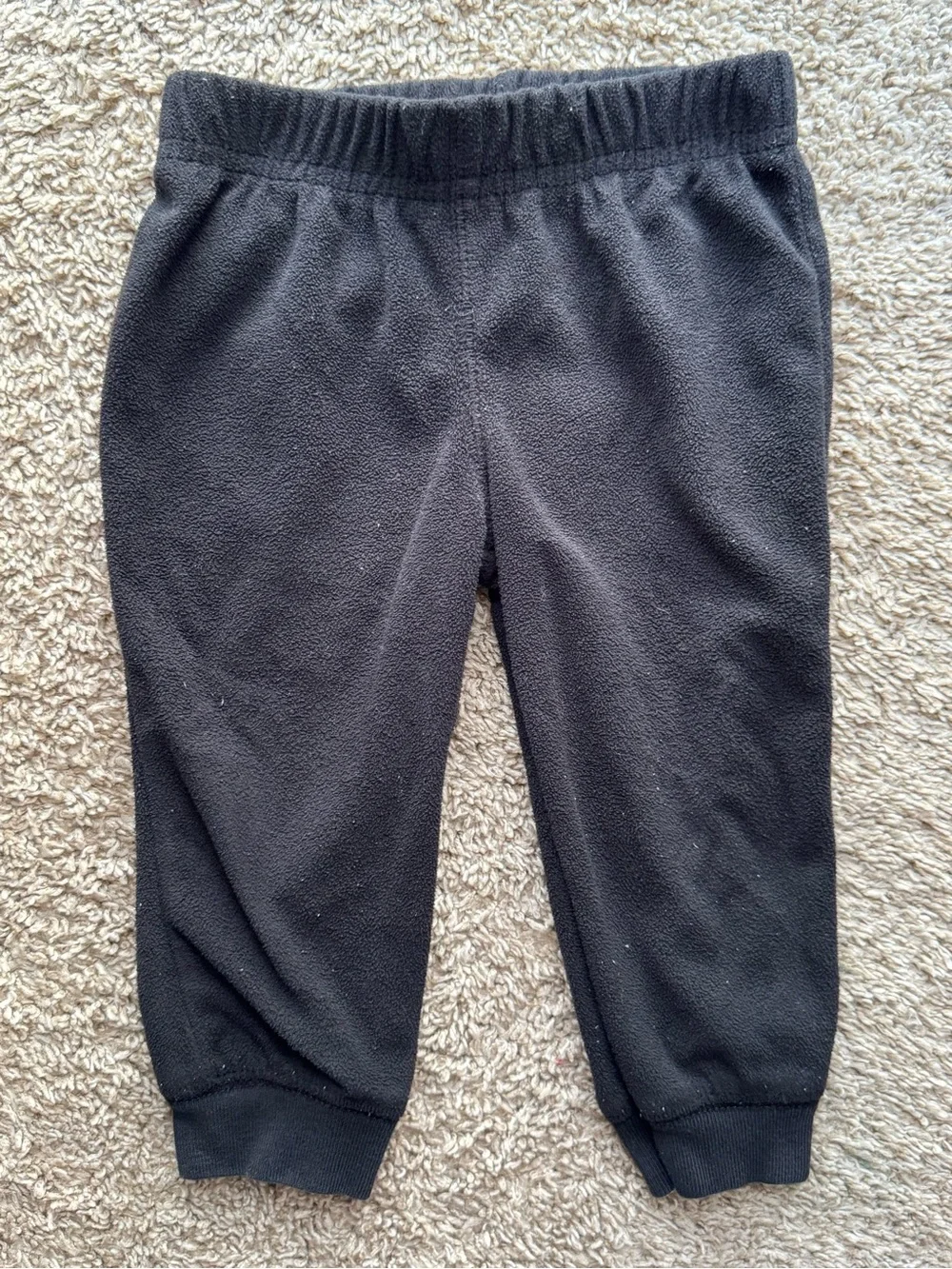 Carter’s Black Fleece Jogger Pants 12 Months Baby Pull On Sweatpants